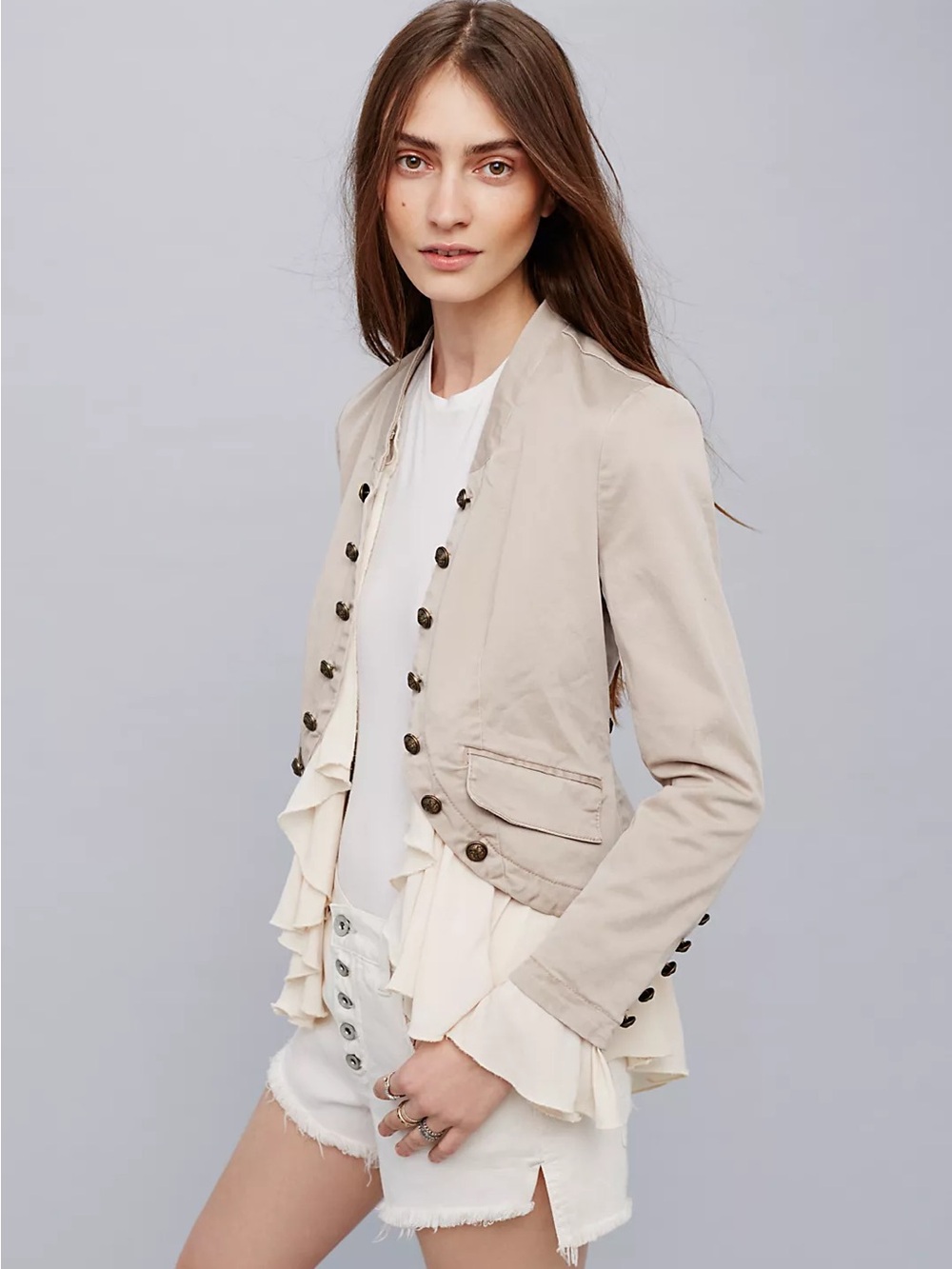 Free People Romantic Ruffles Jacket